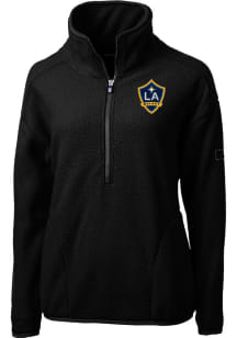 Cutter and Buck LA Galaxy Womens Black Cascade Sherpa Qtr Zip
