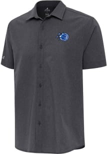 Antigua Orlando Magic Mens Black Activate Short Sleeve Dress Shirt