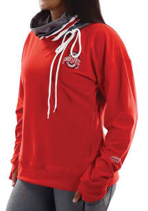 Ohio State Buckeyes Womens Red Luxe Mock Crew Sweatshirt