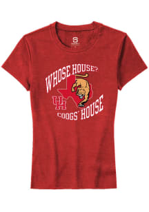 Summit Sportswear Houston Cougars Womens Red Coog's House Short Sleeve T-Shirt