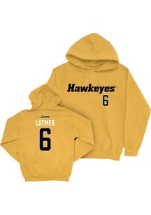 Zach Lutmer Iowa Hawkeyes Mens Gold NIL Sideline Hoodie Player Hood