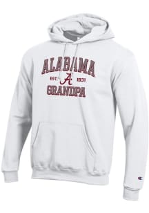 Champion Alabama Crimson Tide Mens White Est. Date Grandpa Powerblend Long Sleeve Hoodie