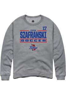 Piper Szafranski  Rally Tulsa Golden Hurricane Mens Graphite NIL Stacked Box Long Sleeve Crew Swea..