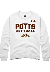 Hannah Potts Western Michigan Broncos Mens White NIL Stacked Box Player Crew