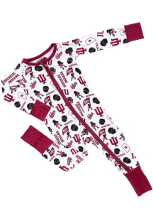 Indiana Hoosiers Baby White Multi Logo Loungewear One Piece Pajamas