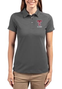 Cutter and Buck Texas Tech Red Raiders Womens Graphite Advantage Short Sleeve Polo Shirt