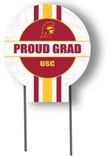USC Trojans KH Sports Fan 20x20 Circle Yard Sign with Stakes Proud Grad Yard Sign - White