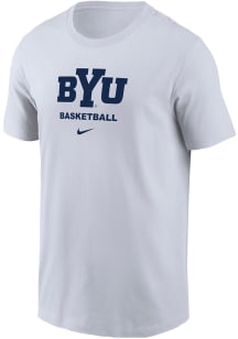 Nike BYU Cougars White Basketball Short Sleeve T Shirt