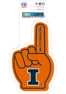Illinois Fighting Illini Foam Finger Stickers - Orange