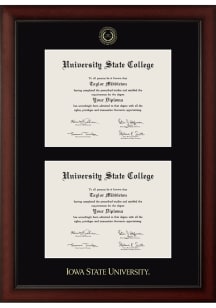 Iowa State Cyclones Double Document Paxton Diploma Frame - Black