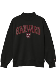 Harvard Crimson Womens Black Diana Crew Sweatshirt