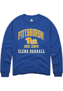 Elena Barrall Pitt Panthers Mens Blue NIL Arch Logo Player Crew