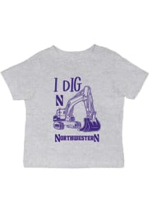 Vive La Fete Northwestern Wildcats Infant Excavator Short Sleeve T-Shirt Grey