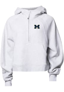 lululemon Michigan Wolverines Womens Grey Scuba Half Zip Hooded Sweatshirt