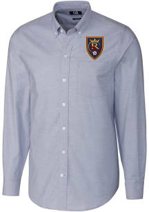 Cutter and Buck Real Salt Lake Mens Light Blue Stretch Oxford Big and Tall Dress Shirt