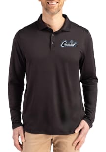 Cutter and Buck UCF Knights Mens Black Coastline Long Sleeve Polo Shirt