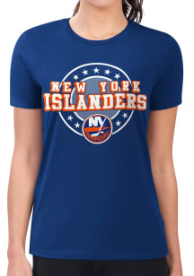 4Her New York Islanders Womens Blue Pinstripe Circle Short Sleeve T-Shirt