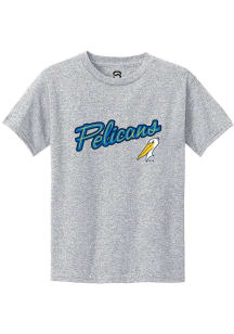 Summit Sportswear Myrtle Beach Pelicans Youth Grey Alt Logo Wordmark Short Sleeve T-Shirt