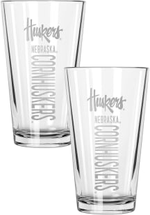 Nebraska Cornhuskers Pinnacle 2 Pack 16oz Pint Glass - Clear