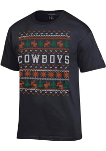 Champion Oklahoma State Cowboys Black Christmas Short Sleeve T Shirt