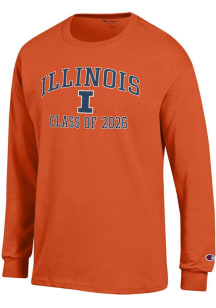 Champion Illinois Fighting Illini Orange Font Class of 2026 Jersey Long Sleeve T Shirt