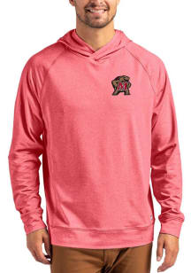 Cutter and Buck Maryland Terrapins Mens Red Adapt Knit Hood Long Sleeve Hoodie