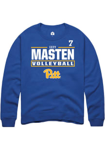 Izzy Masten Pitt Panthers Mens Blue NIL Stacked Box Player Crew