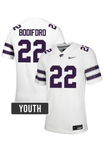 Makari Bodiford K-State Wildcats Youth White Nike NIL Name And Number Football Jersey