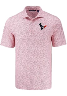Cutter and Buck Houston Texans Mens Red Fern Short Sleeve Polo