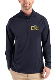 Cutter and Buck Drexel Dragons Mens Navy Blue Prospect Epic Confidence Long Sleeve Qtr Zip Pullove..