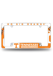 Tennessee Volunteers Primary All Over Chrome License Plate Frame - White