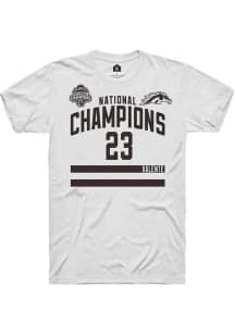 Liam Valente Western Michigan Broncos White NIL 2025 National Champions Shirzee Short Sleeve Playe..