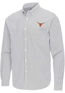 Antigua Texas Longhorns Mens Ash Ellis Long Sleeve Dress Shirt