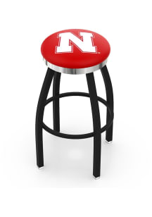 Nebraska Cornhuskers Chrome Seat Pub Stool - Black