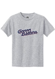 Summit Sportswear Kannapolis Cannon Ballers Youth Grey Alt Logo Wordmark Short Sleeve T-Shirt