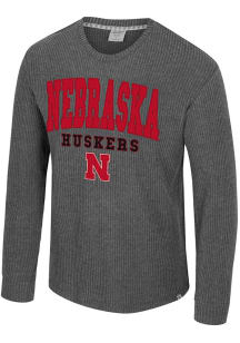 Colosseum Nebraska Cornhuskers Charcoal Troop Ship Waffle Long Sleeve T Shirt