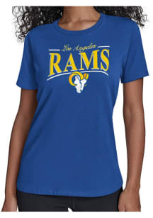 Starter Los Angeles Rams Womens Blue Arch Stripe Short Sleeve T-Shirt