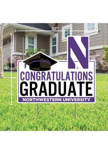 Northwestern Wildcats Congratulations Graduate Yard Sign - White