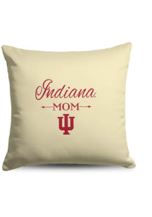 Indiana Hoosiers Mom 18x18 Throw Pillow - White