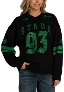 Dallas Stars Womens Black Acid Wash Crew Sweatshirt