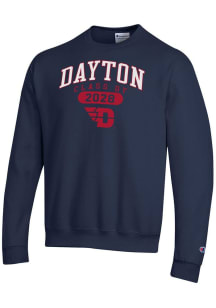 Champion Dayton Flyers Mens Navy Blue Class of 2028 Powerblend Long Sleeve Crew Sweatshirt