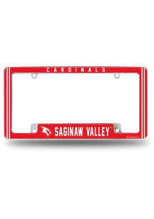 Saginaw Valley State Cardinals Classic All Over Chrome License Plate Frame - Silver