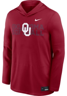 Nike Oklahoma Sooners Mens Crimson DriFit Light Weight Baseball Long Sleeve Lightweight Hoodie