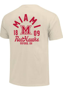 Miami RedHawks Ivory Mascot Overlay Short Sleeve T Shirt