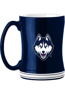 UConn Huskies 14oz Relief Ceramic Mug - Navy Blue