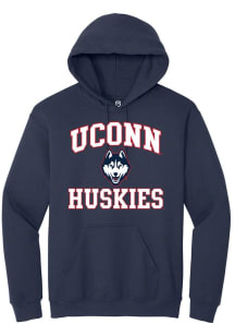 Summit Sportswear UConn Huskies Mens Navy Blue No 1 Primary Long Sleeve Hoodie