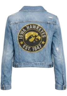 Iowa Hawkeyes Womens Blue Est 1841 Denim Medium Weight Jacket