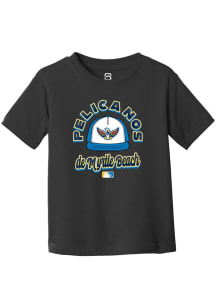 Summit Sportswear Myrtle Beach Pelicans Toddler Black Circle Cap Copa Short Sleeve T-Shirt