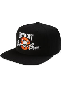 Detroit Pistons Black Bad Boys Flatbill Mens Snapback Hat