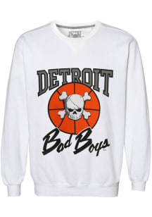 Detroit Pistons Mens White Detroit Bad Boys Long Sleeve Crew Sweatshirt